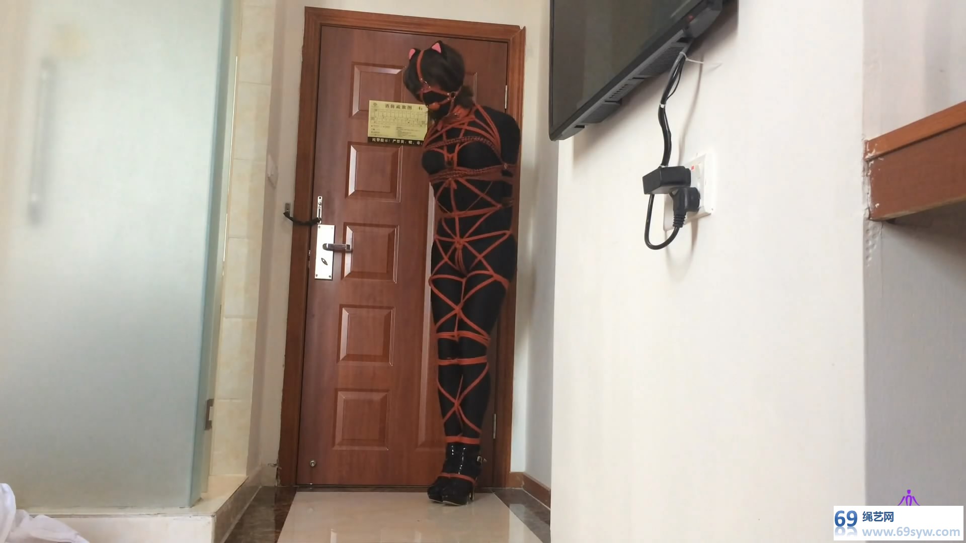  CD伪娘小诡_黑色莱卡全包紧身衣/25分钟