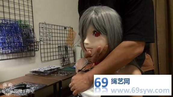  闪闪 喵 乳胶呼吸头套+Kigurumi头壳+保鲜膜捆绑/34分钟