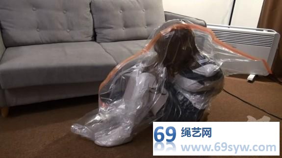  闪闪-双层zentai JK全包多层头套Kigurumi+真空袋窒息T教/53分钟