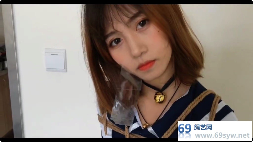  阿木 高端模特 缪缪胶带封嘴 麻绳反绑手脚透明胶带封嘴/6分钟/3积分