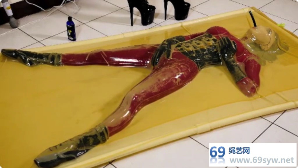 CGMask 真空床两小时封闭 Fetish latex vacuum bed bondage/40分钟