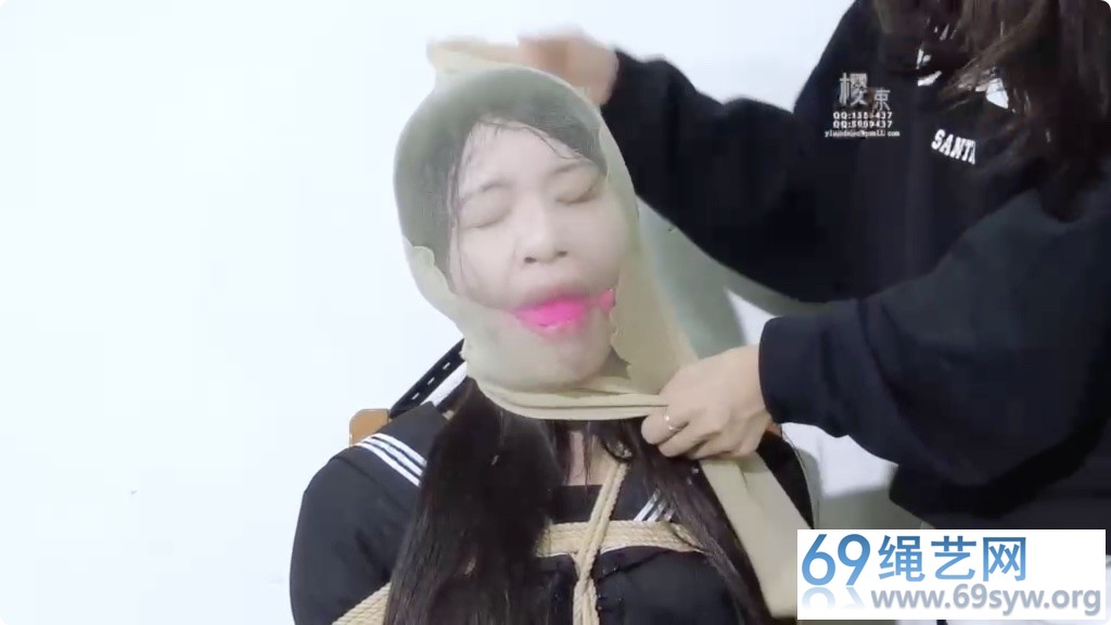 樱束 小妹妹被女歹徒绑架 套着黑色头套捆绑在凳子接受紧缚包头/29分钟