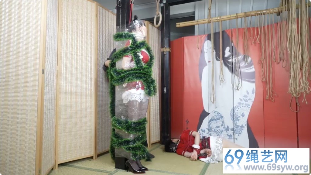 象人 小0+嗷嗷的圣诞节连缚 嗷嗷保鲜膜全包成圣诞树物化T教/41分钟